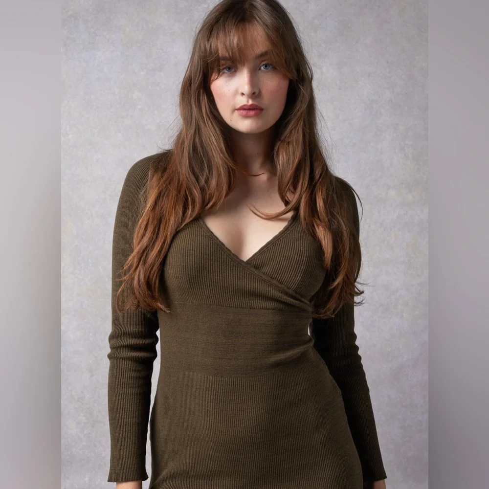 Rouje Olive Long Sleeve Dress - Picture 2 of 10